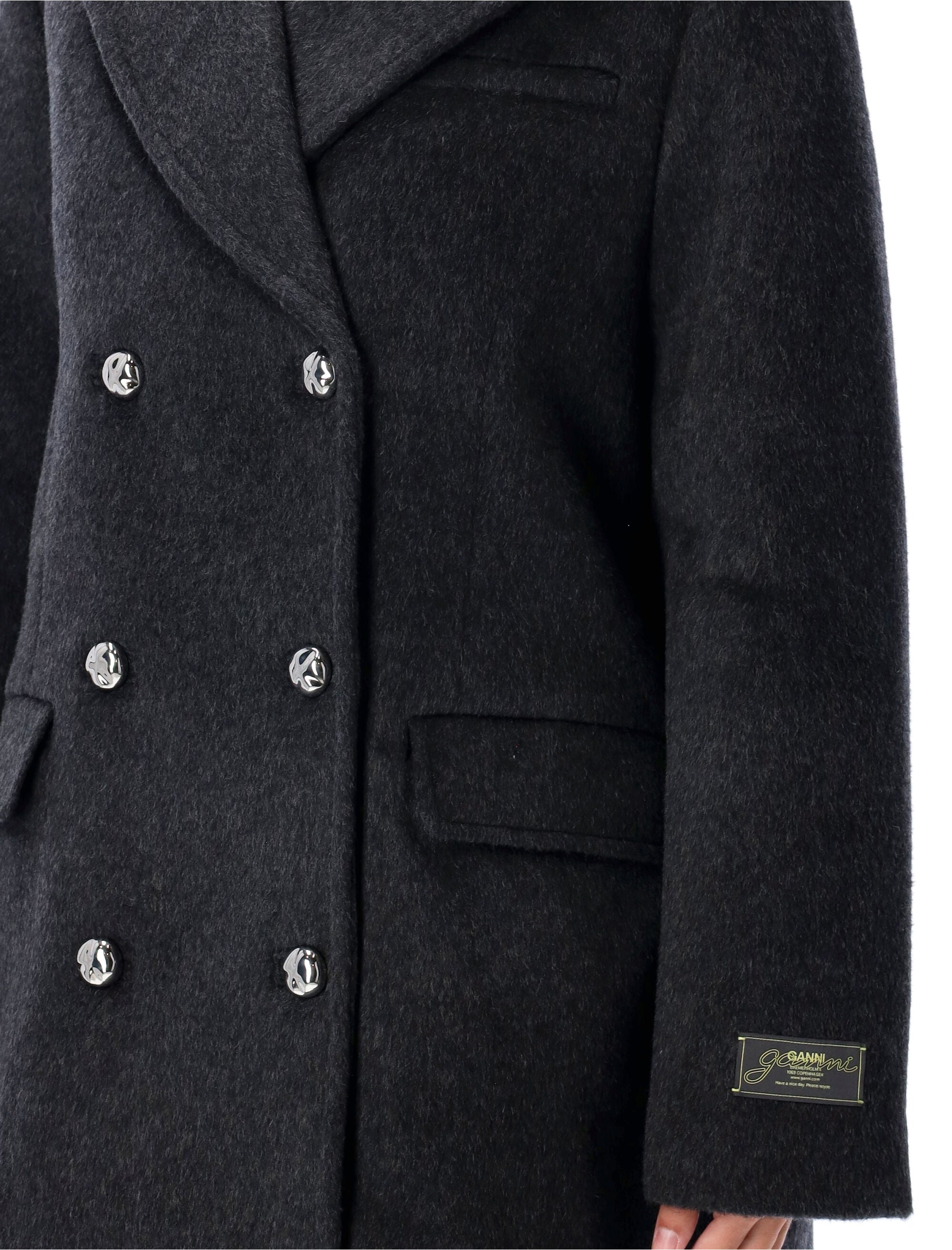 GANNI Women’s Double Wool Peacoat - Size S/M