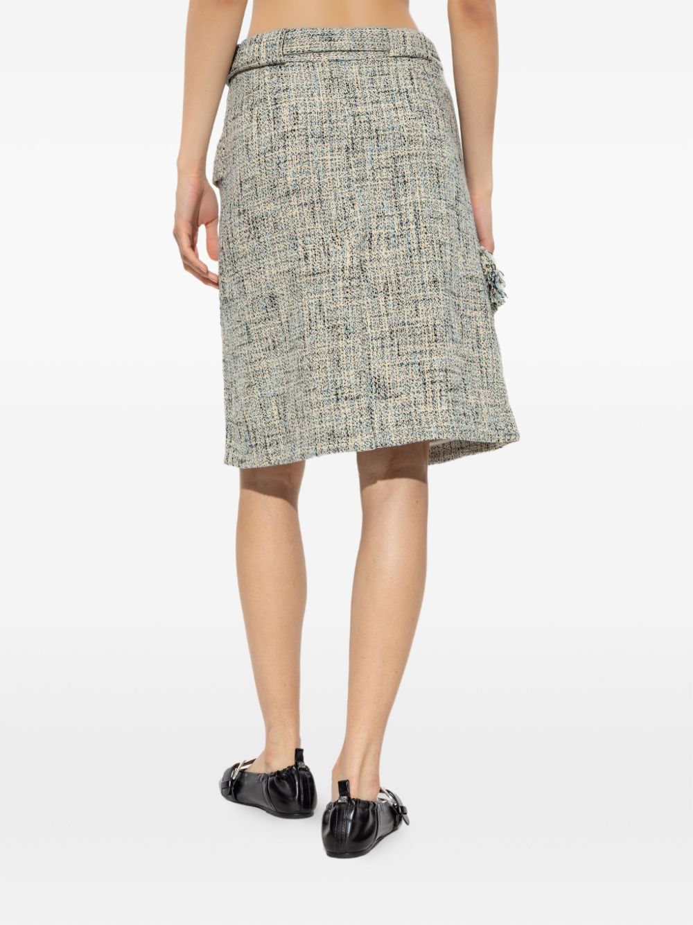 GANNI Chic Tweed Midi Skirt