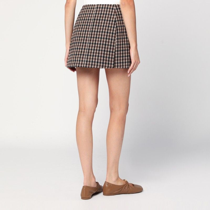 GANNI Chic Wool Blend Mini Skirt