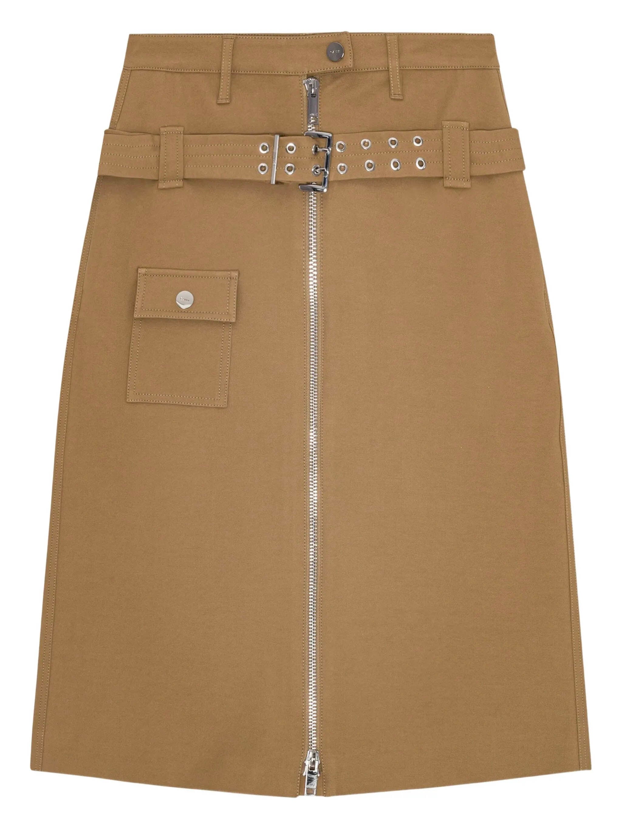 GANNI Organic Cotton Midi Skirt with Matching Belt - Size 36
