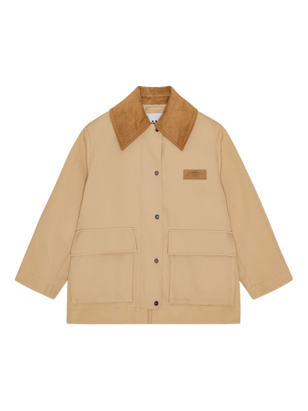 GANNI Utility Jacket with Corduroy Collar