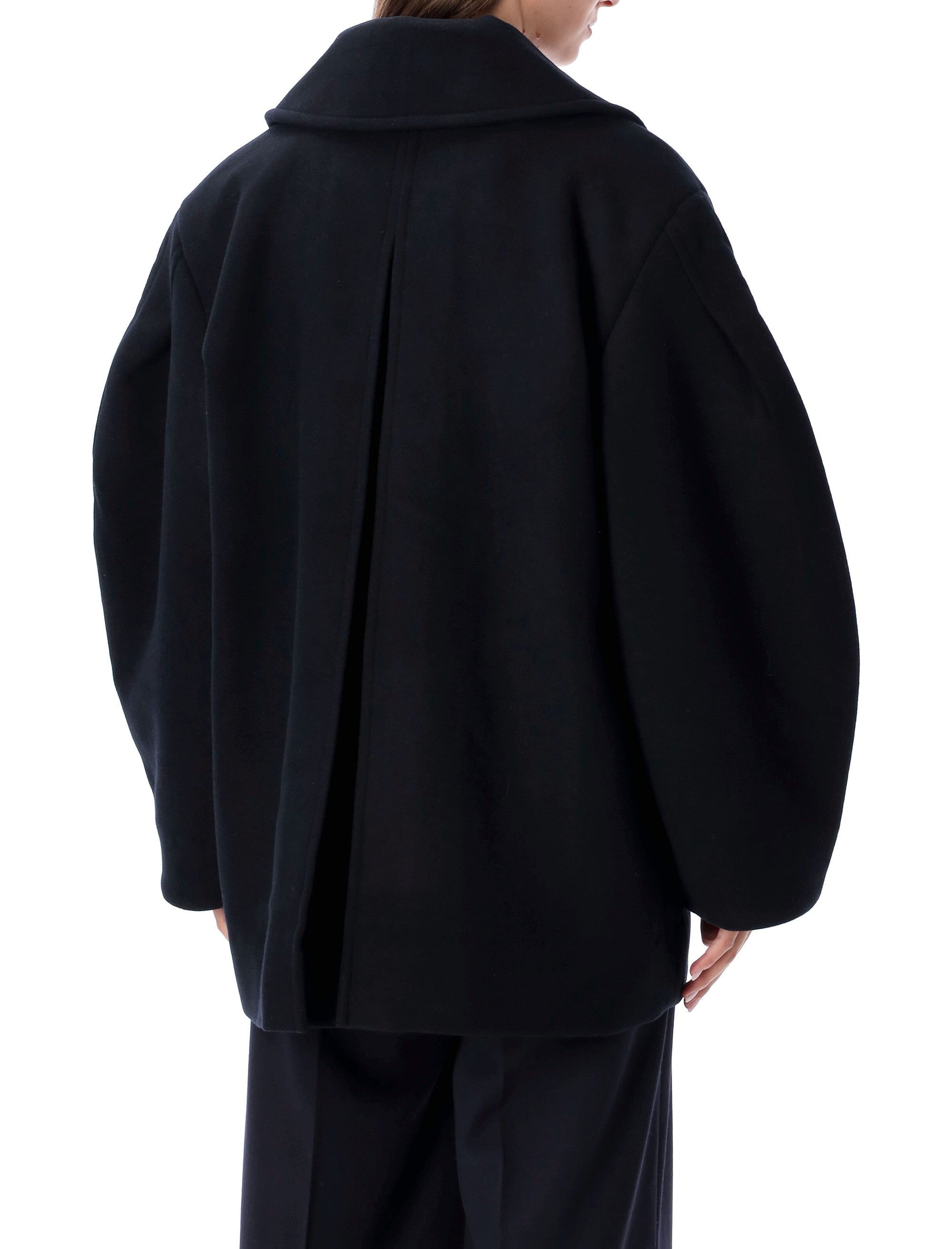 GANNI Mini Wool Short Peacoat - Women's