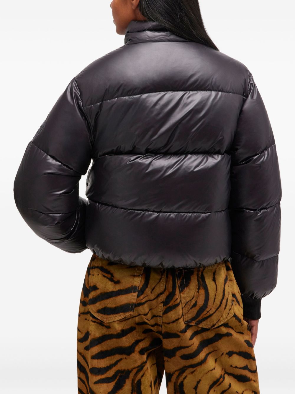 GANNI Women's Recycled Nylon Puffer Jacket with High Neck