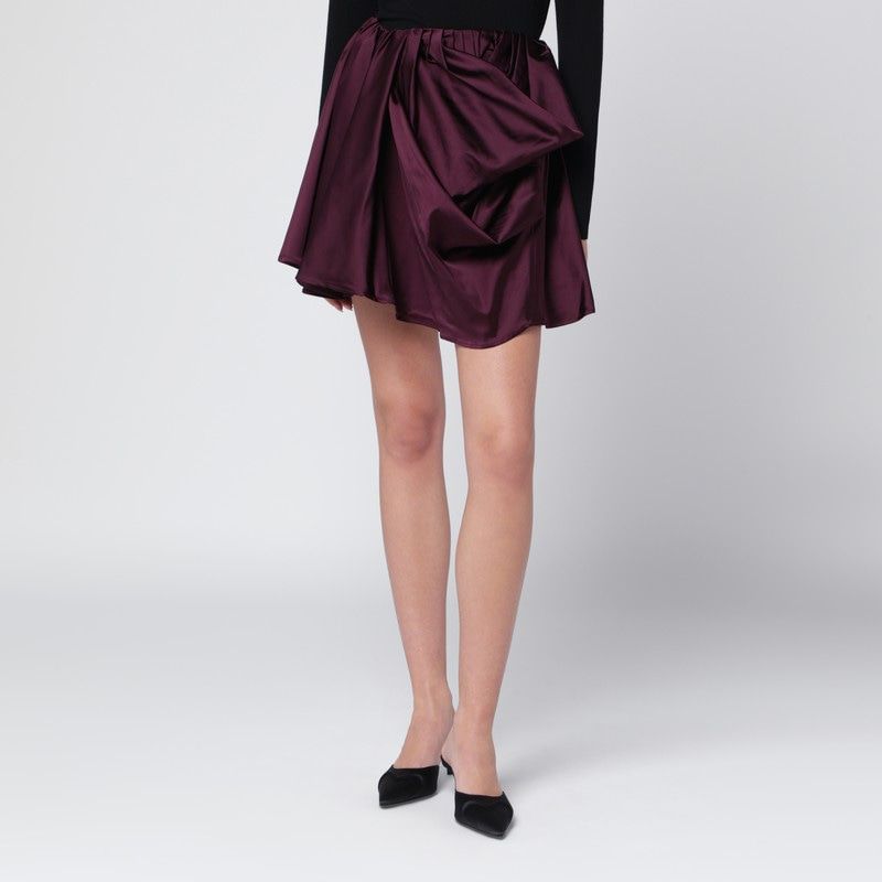GANNI Draped Satin Mini Skirt