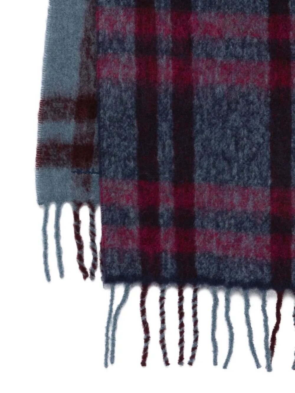 PAUL SMITH Fringed Wool Scarf with Check Pattern