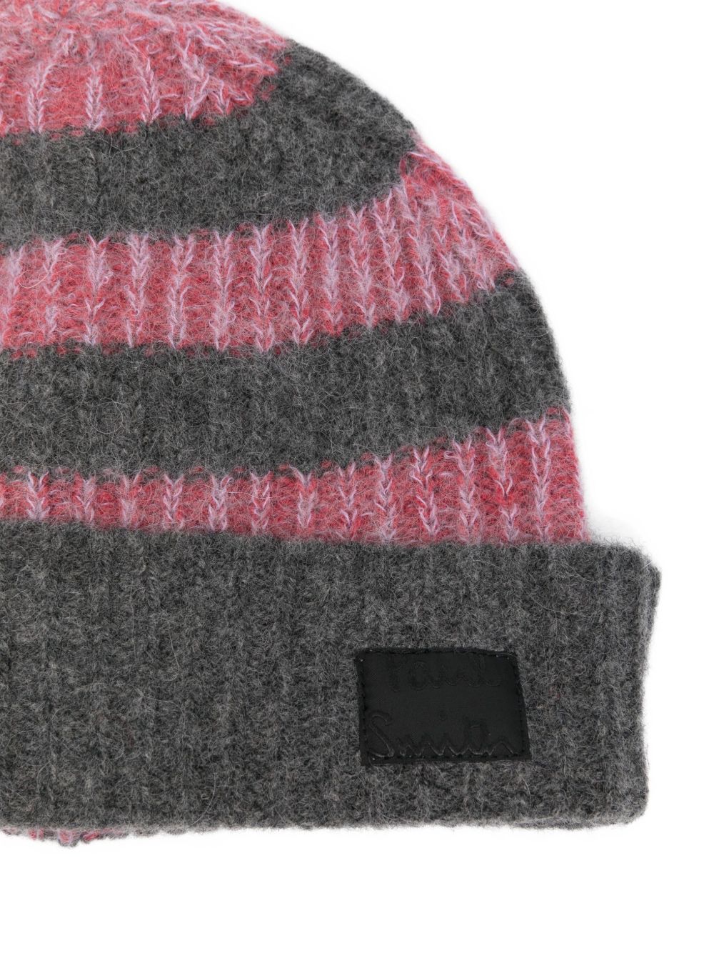 PAUL SMITH Wool Striped Beanie with Folded Brim