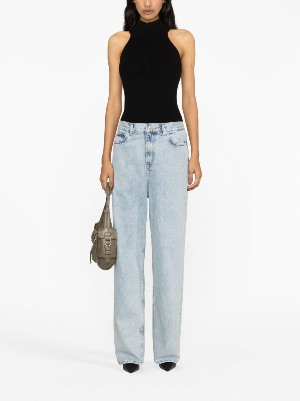 WARDROBE.NYC Low Rise Denim Jeans
