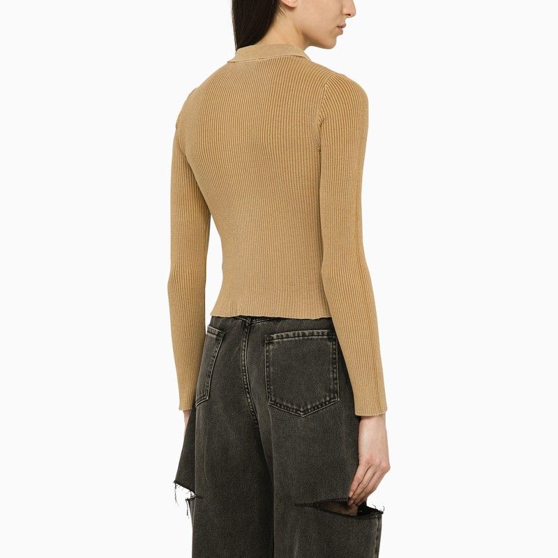 OUR LEGACY Ribbed Cotton Cardigan with Pointed Collar for Women