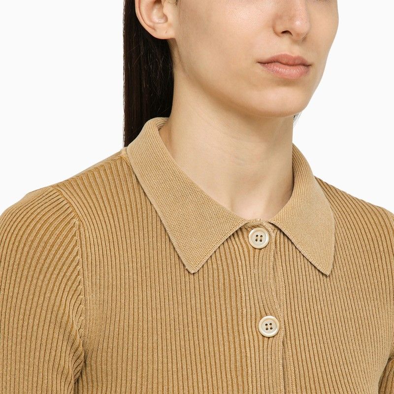OUR LEGACY Ribbed Cotton Cardigan with Pointed Collar for Women