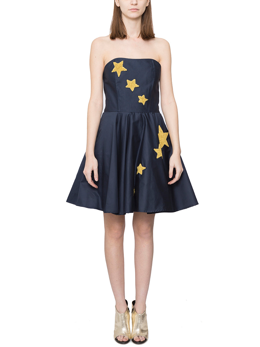 HISTORY REPEATS Starry Cotton Dress with Bustier Back Zip - Size 40
