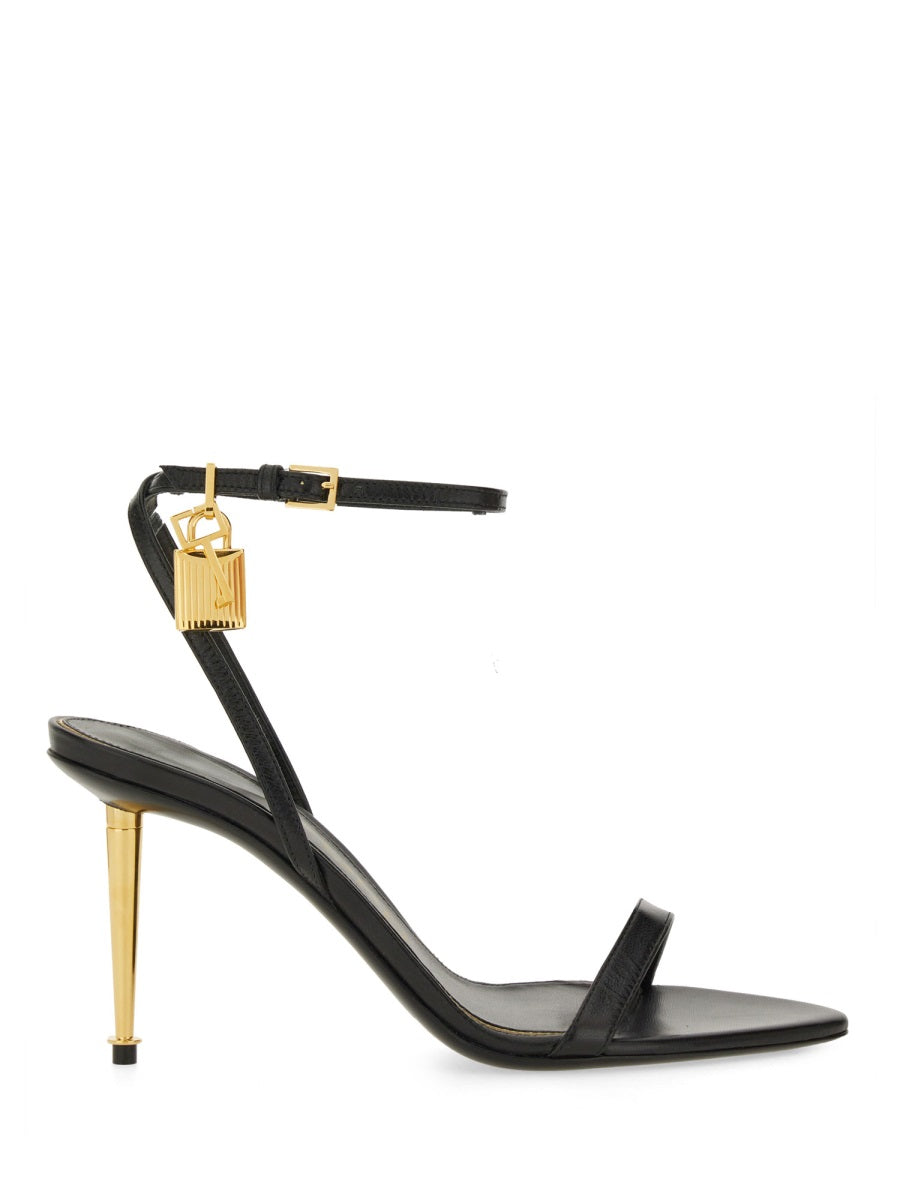 TOM FORD Elegant Sandal with Lock, 8.5 cm Heel