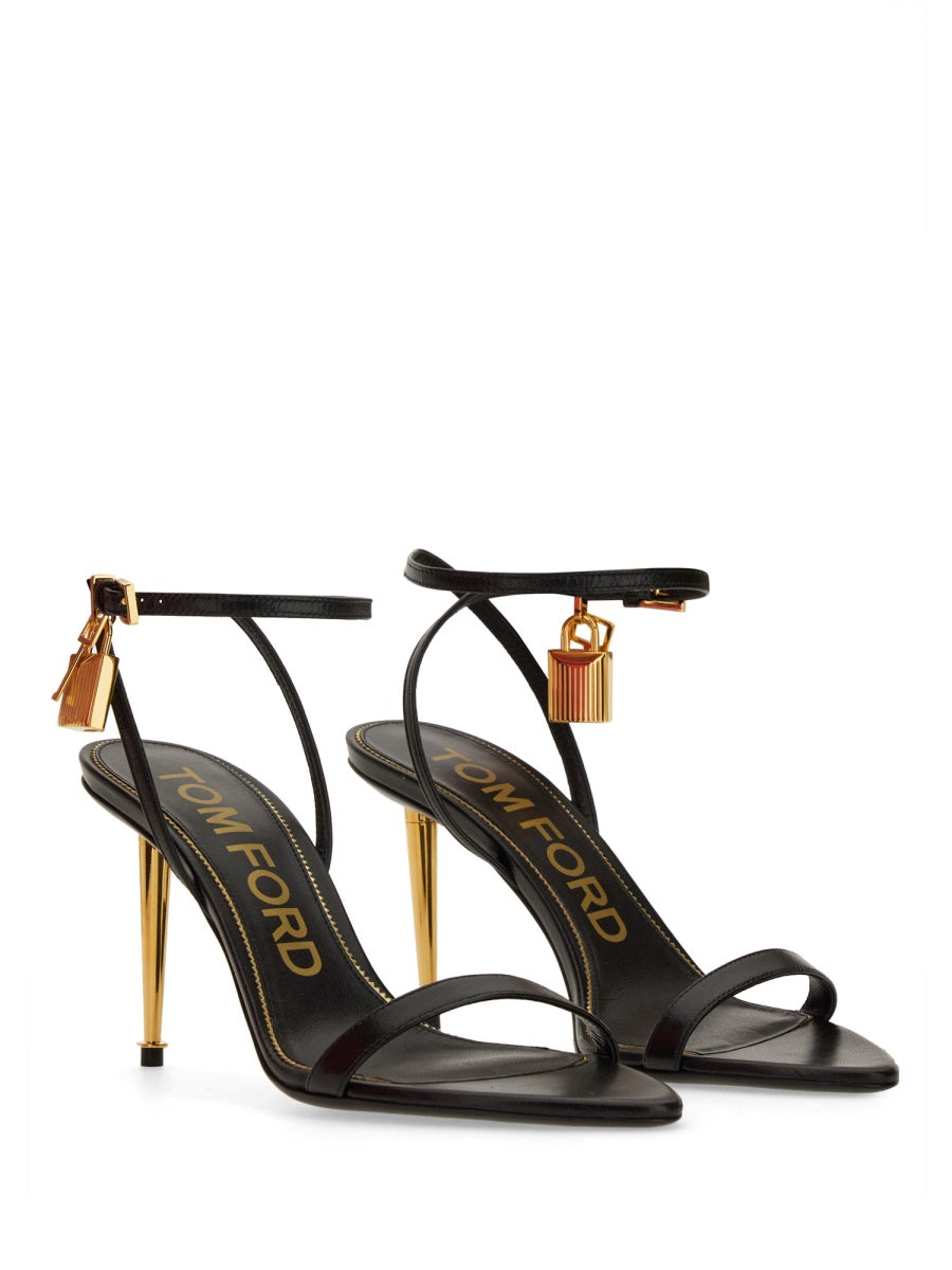 TOM FORD Elegant Sandal with Lock, 8.5 cm Heel