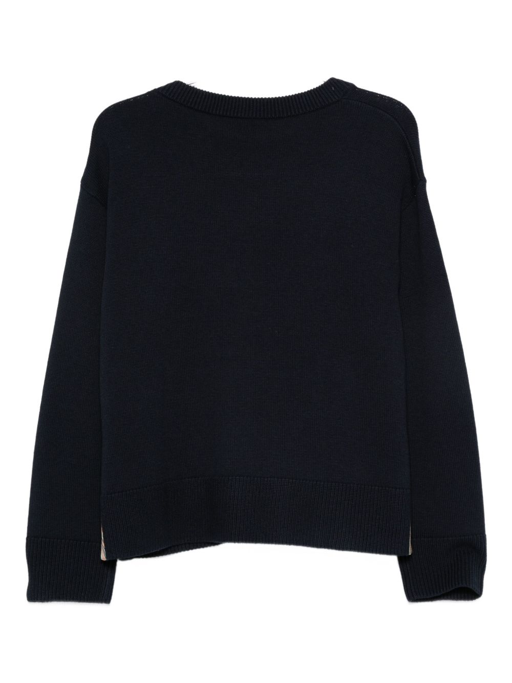 PS PAUL SMITH Round Neck Long Sleeve Sweater with Button Embellishment