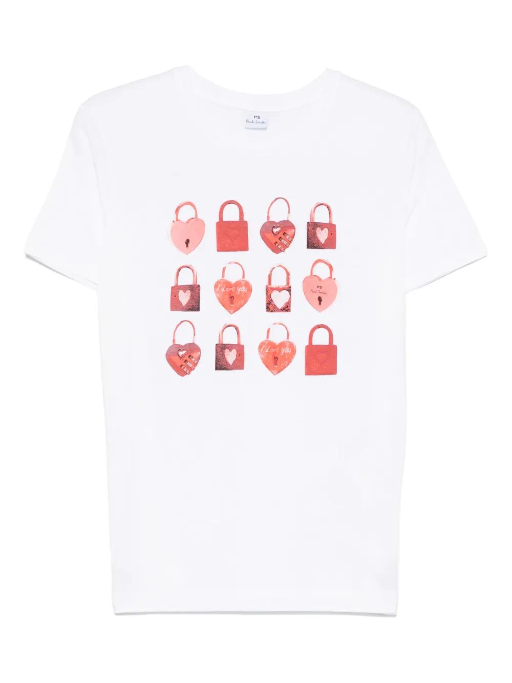PAUL SMITH Padlocks Cotton T-Shirt - Women's Short Sleeve Crew Neck