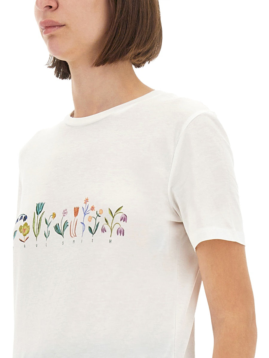 PS PAUL SMITH Bloom Print Cotton T-Shirt - Women's