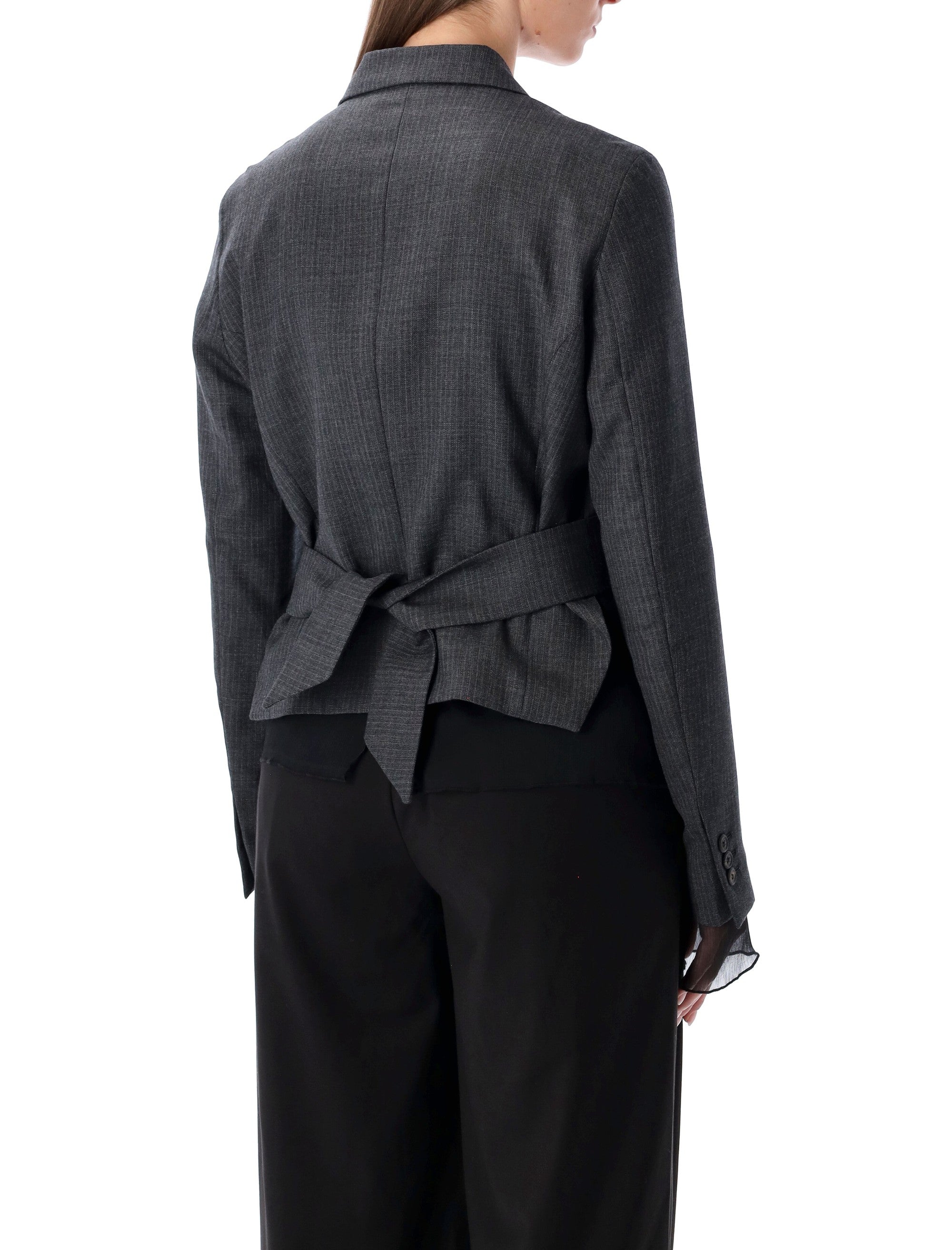 OUR LEGACY Classic Wrap Blazer in Micro Herringbone - Size 36