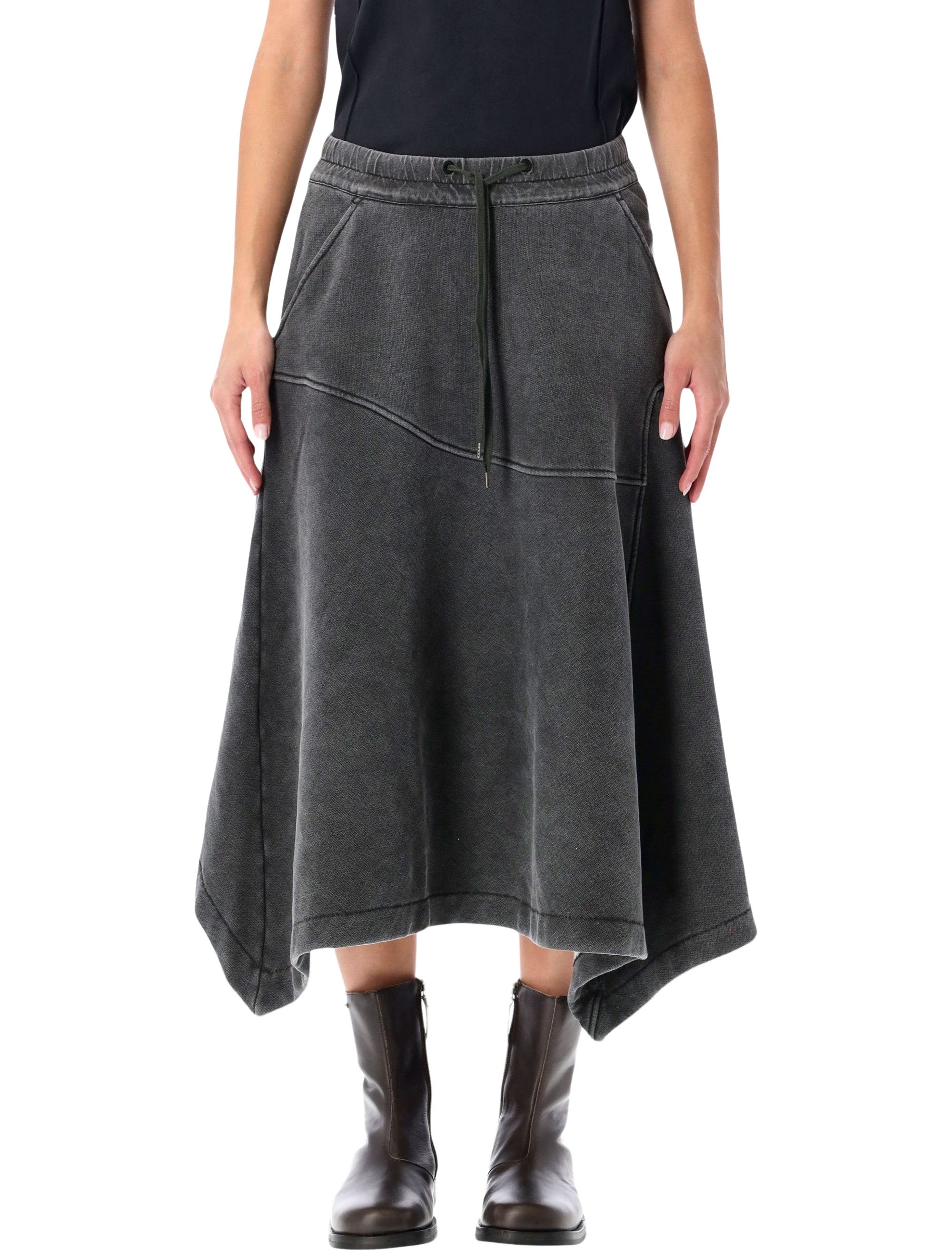 OUR LEGACY Lounge Mini Cotton Skirt with Asymmetric Hem