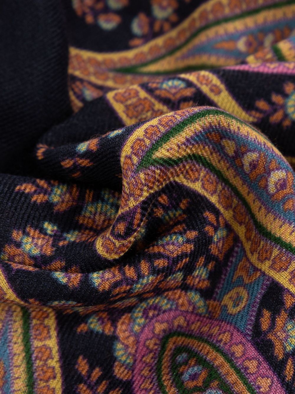 ETRO Paisley Pattern Scarf with Fringed Edges - Rectangular