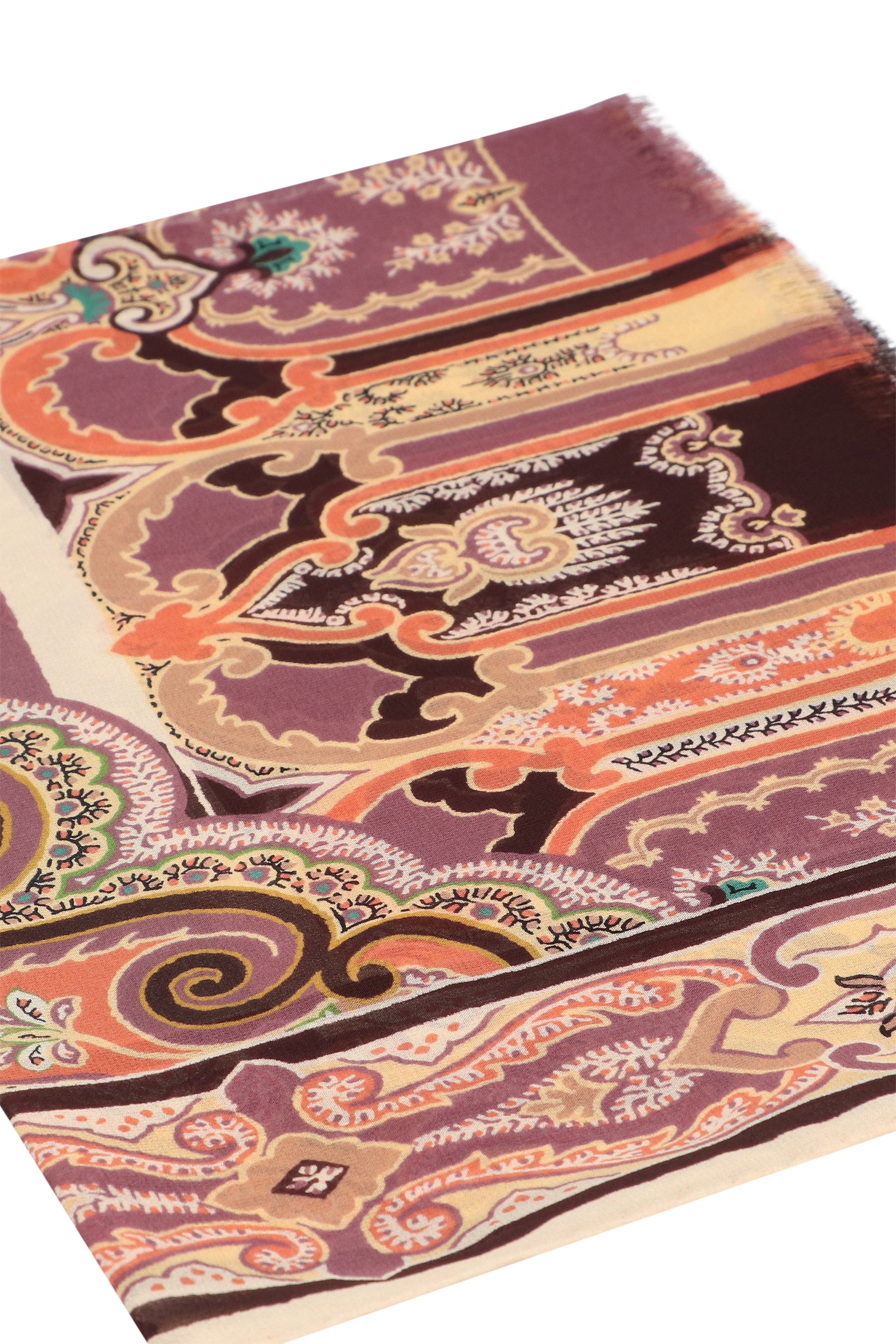 ETRO Printed Silk Scarf with Fringed Edges (70X170 CM)