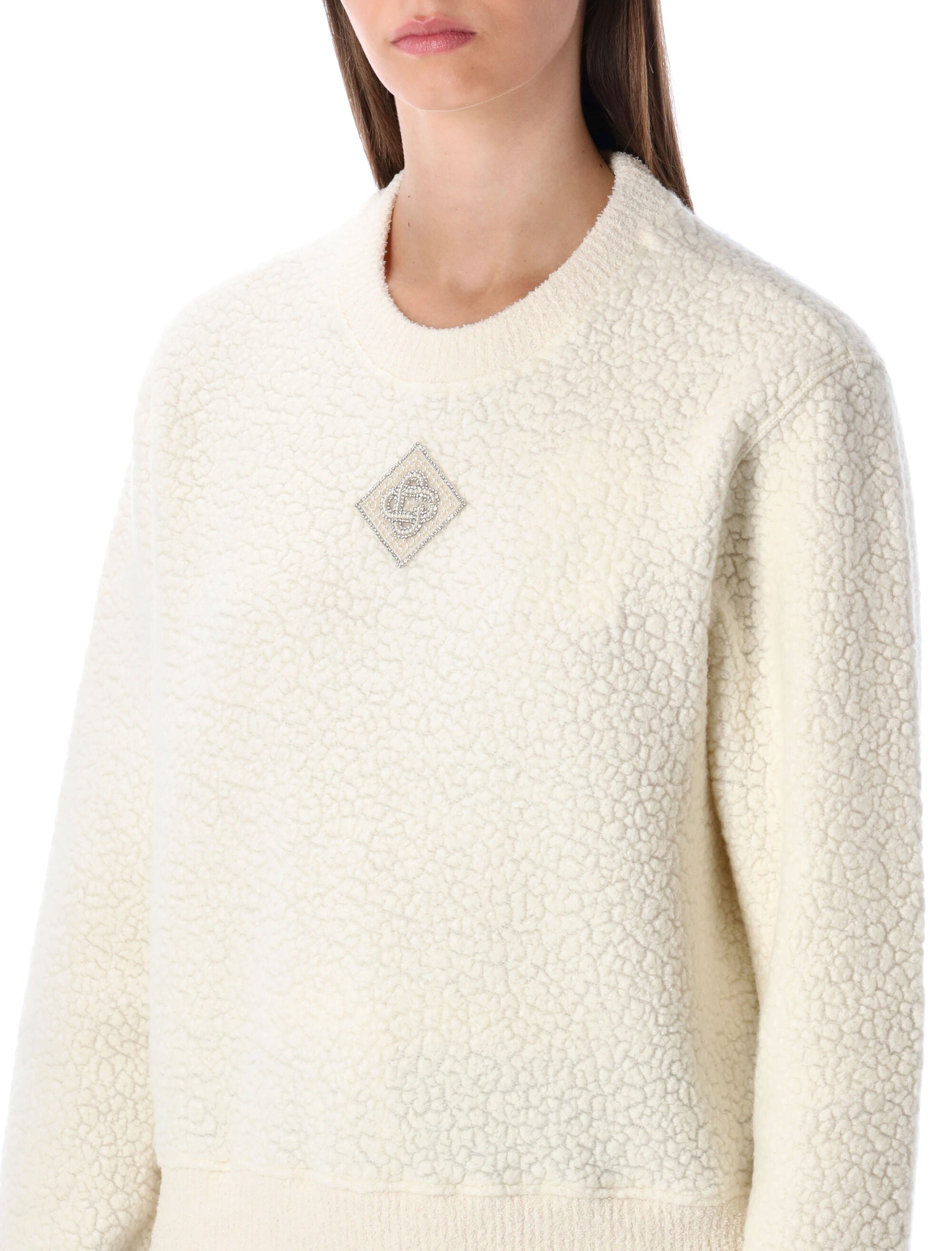 CASABLANCA Luxurious Terry Fleece Crew Sweatshirt - Relaxed Fit