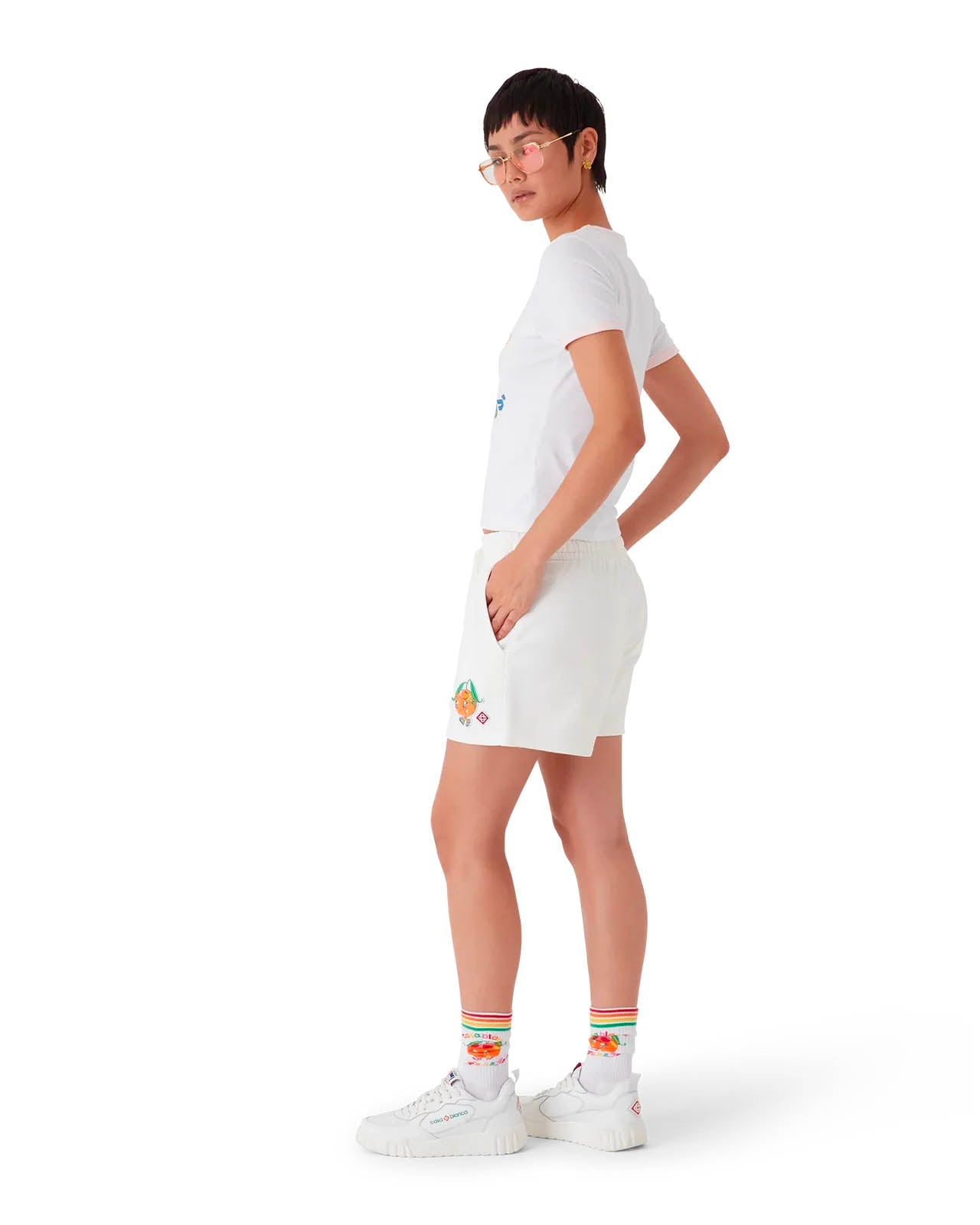 CASABLANCA Mini Mascot Patch Fleece Shorts