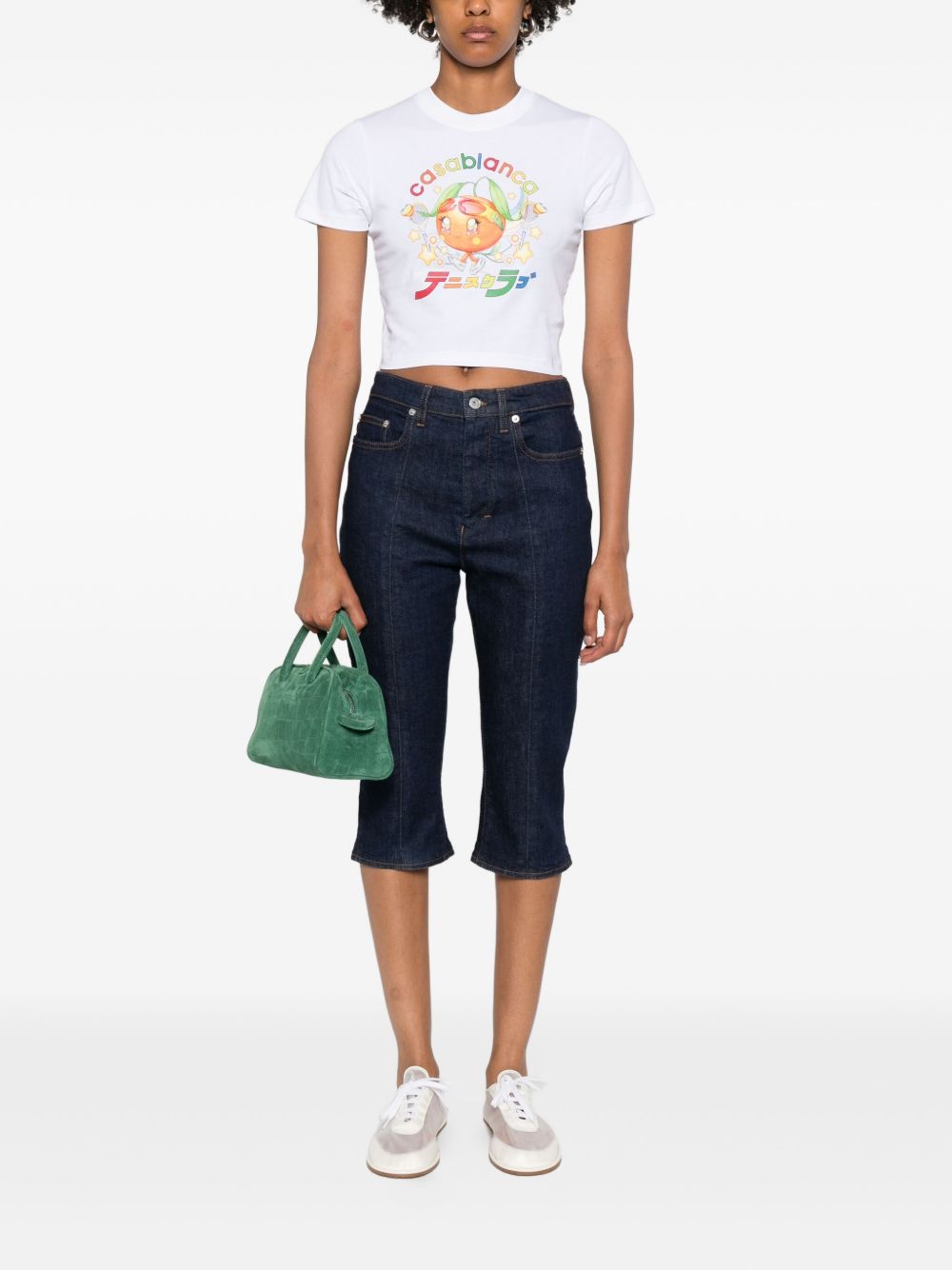 CASABLANCA Mini Mascot Cropped T-Shirt
