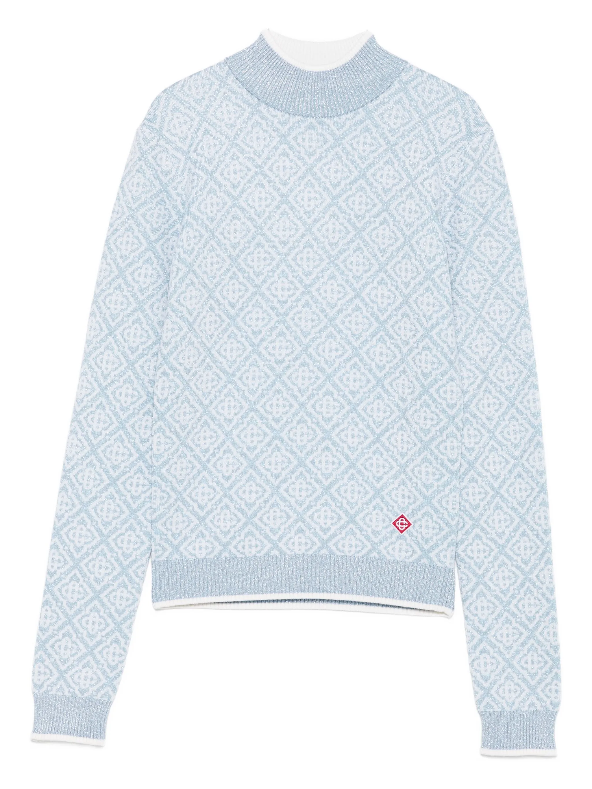 CASABLANCA High Neck Lurex Monogram Sweater