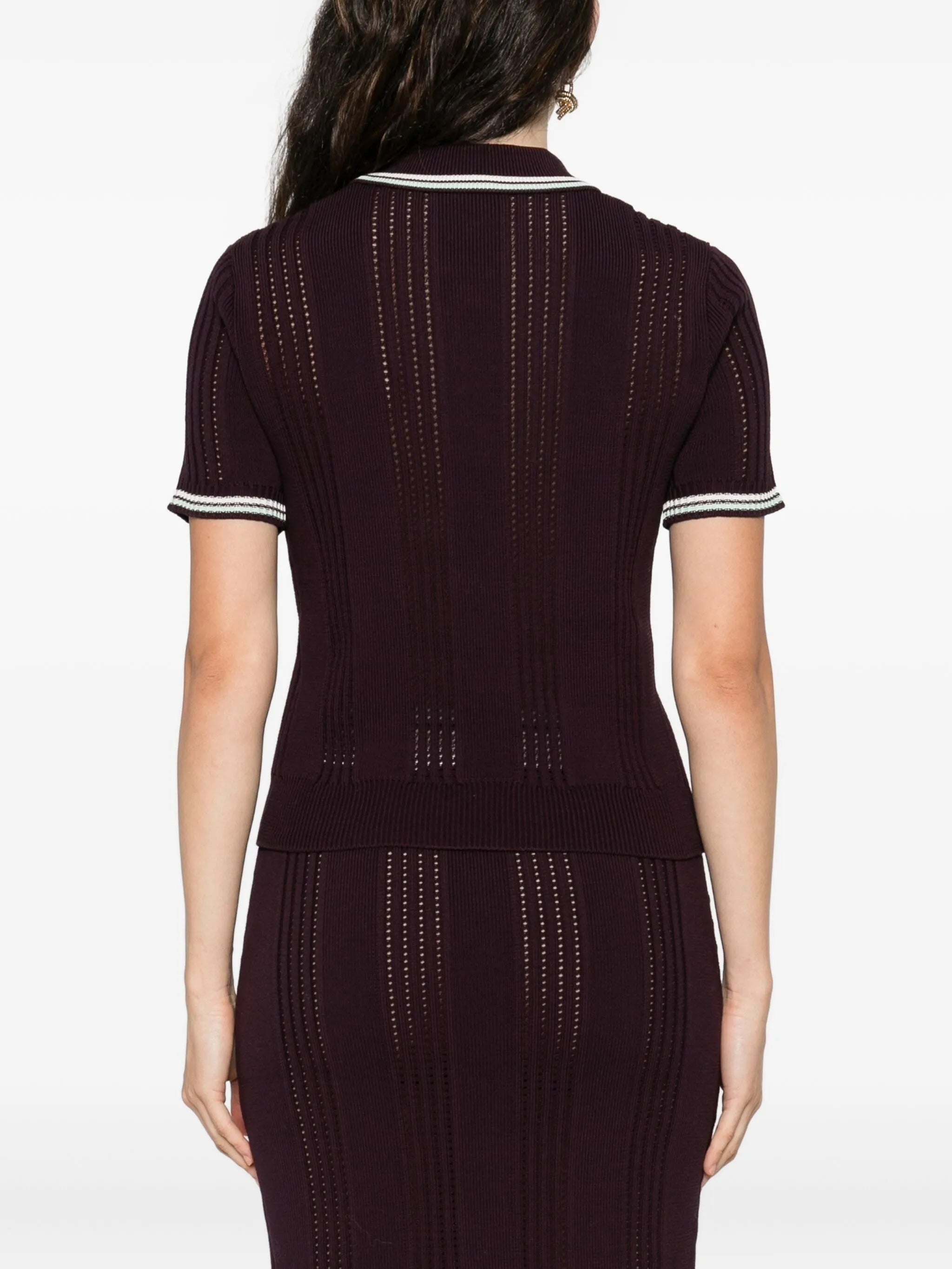 CASABLANCA Short-Sleeved Polo Shirt in Cotton Knit - Size S