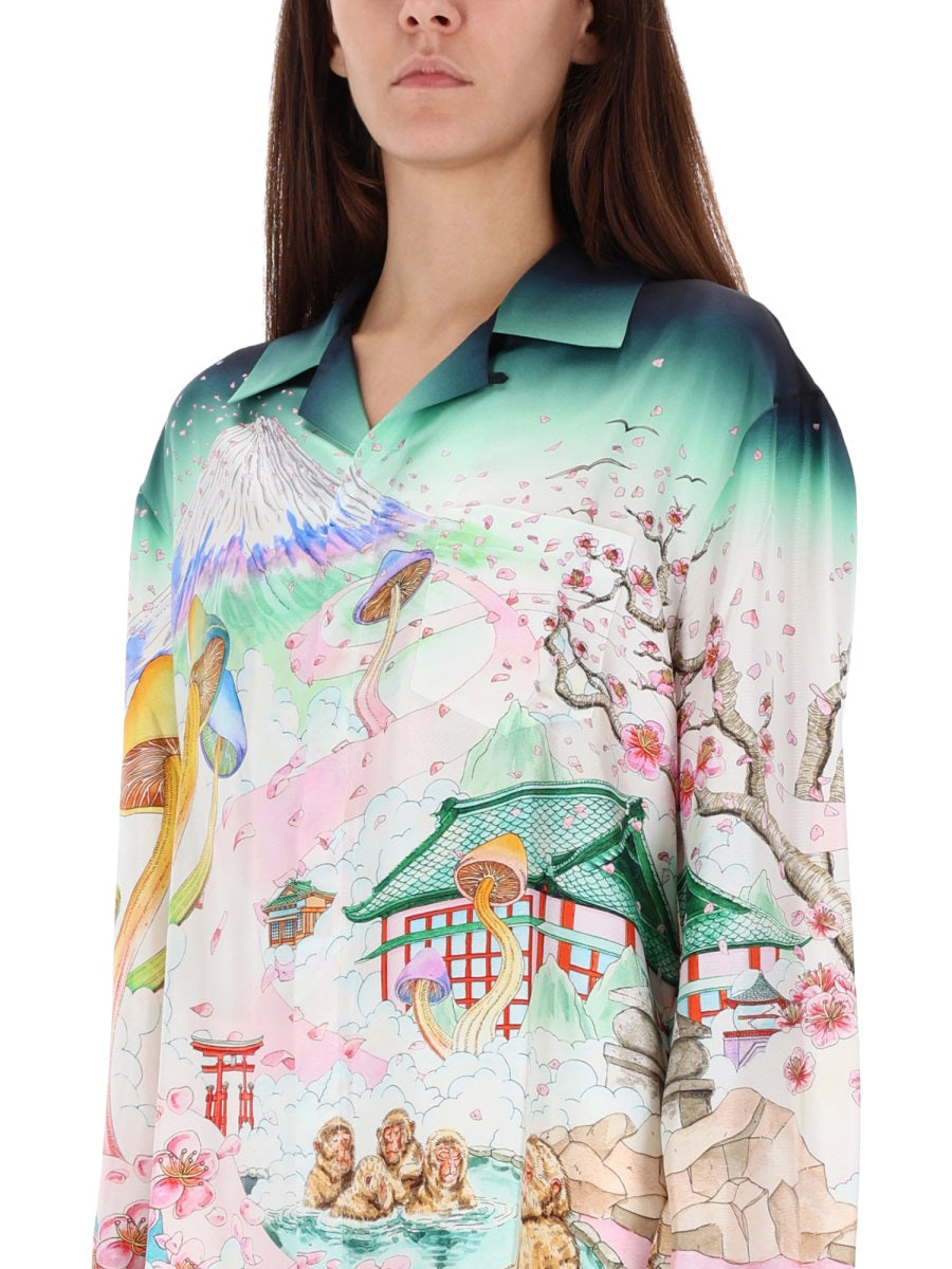 CASABLANCA Floral Print Silk Shirt - Size S