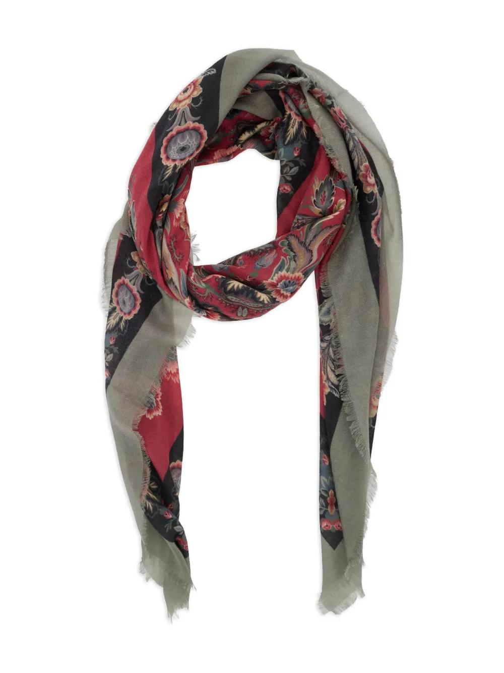 ETRO Floral Print Fringe Scarf