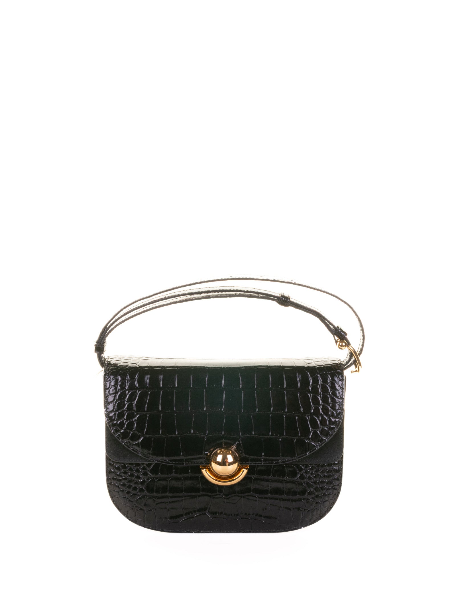 FURLA Mini Crocodile-Print Leather Shoulder Handbag
