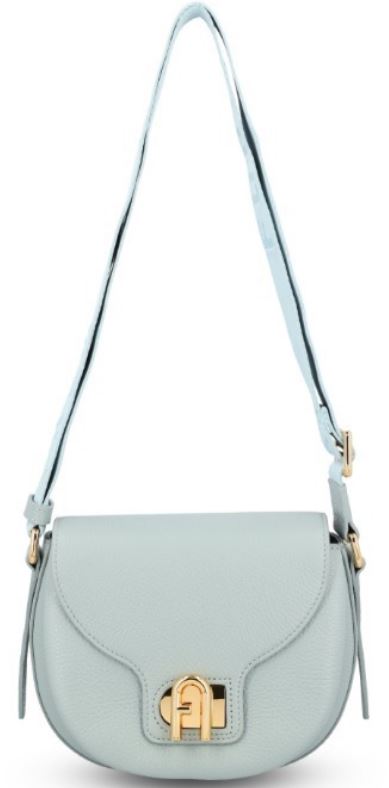FURLA Leather Turn-Clasp Handbag with Adjustable Shoulder Strap
