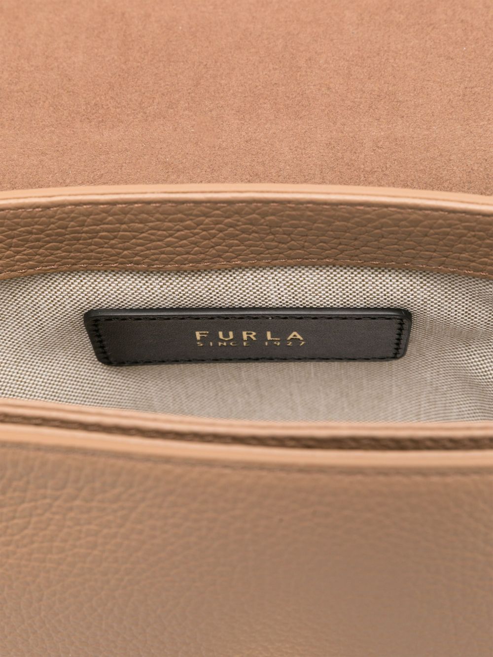 FURLA Leather Turn-Clasp Handbag with Adjustable Shoulder Strap