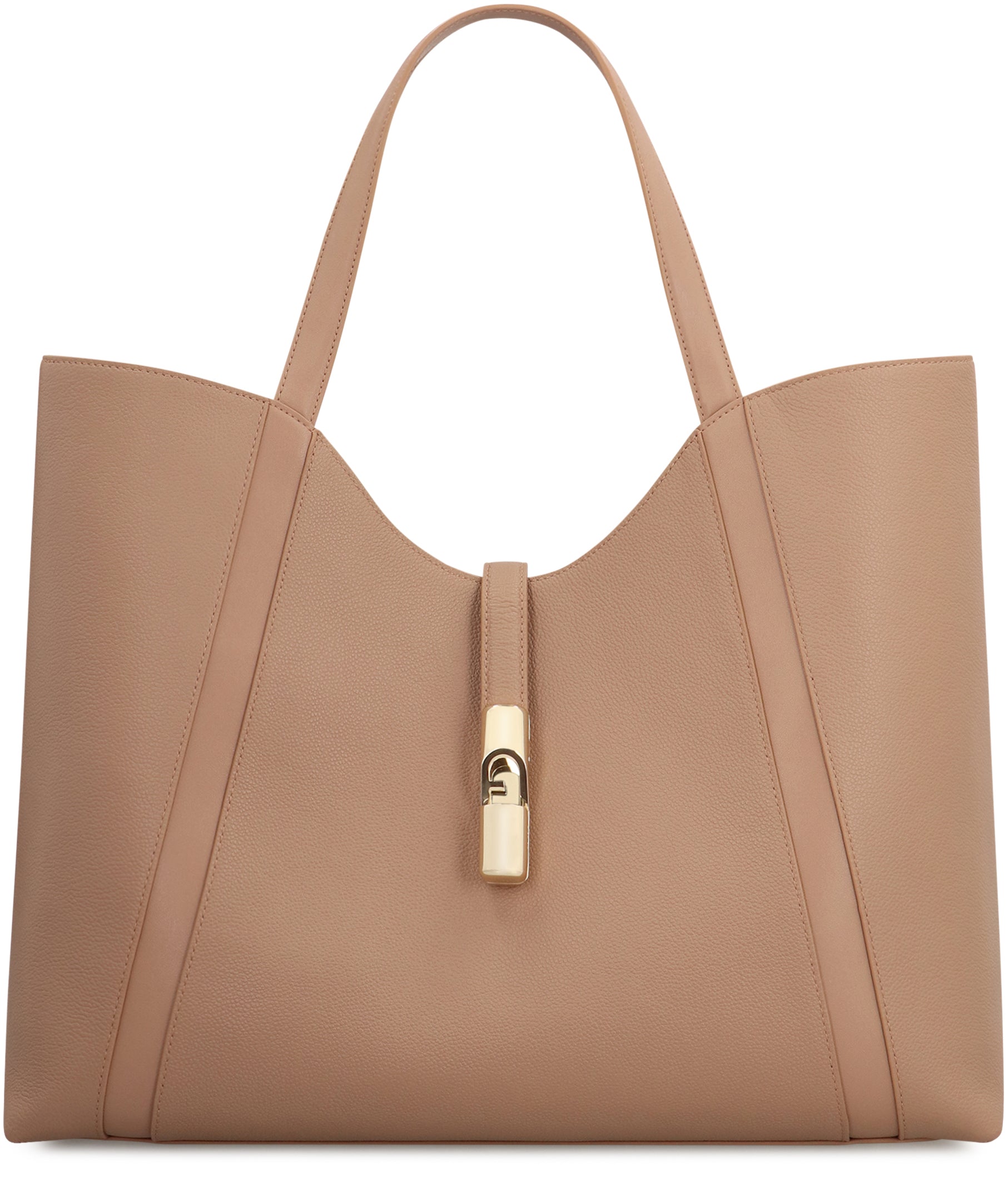 FURLA Pebbled Calfskin Leather Shoulder Handbag - 41.5 cm x 33.5 cm