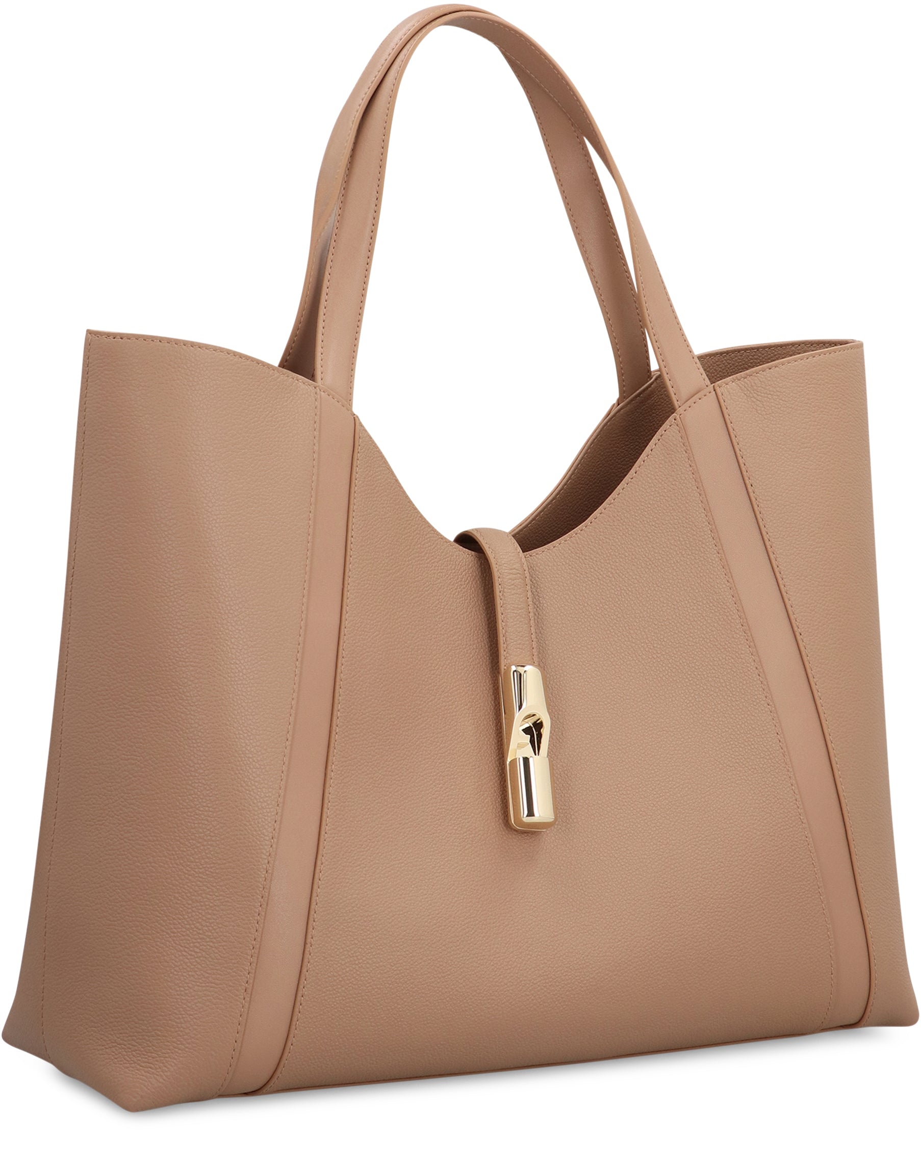 FURLA Pebbled Calfskin Leather Shoulder Handbag - 41.5 cm x 33.5 cm