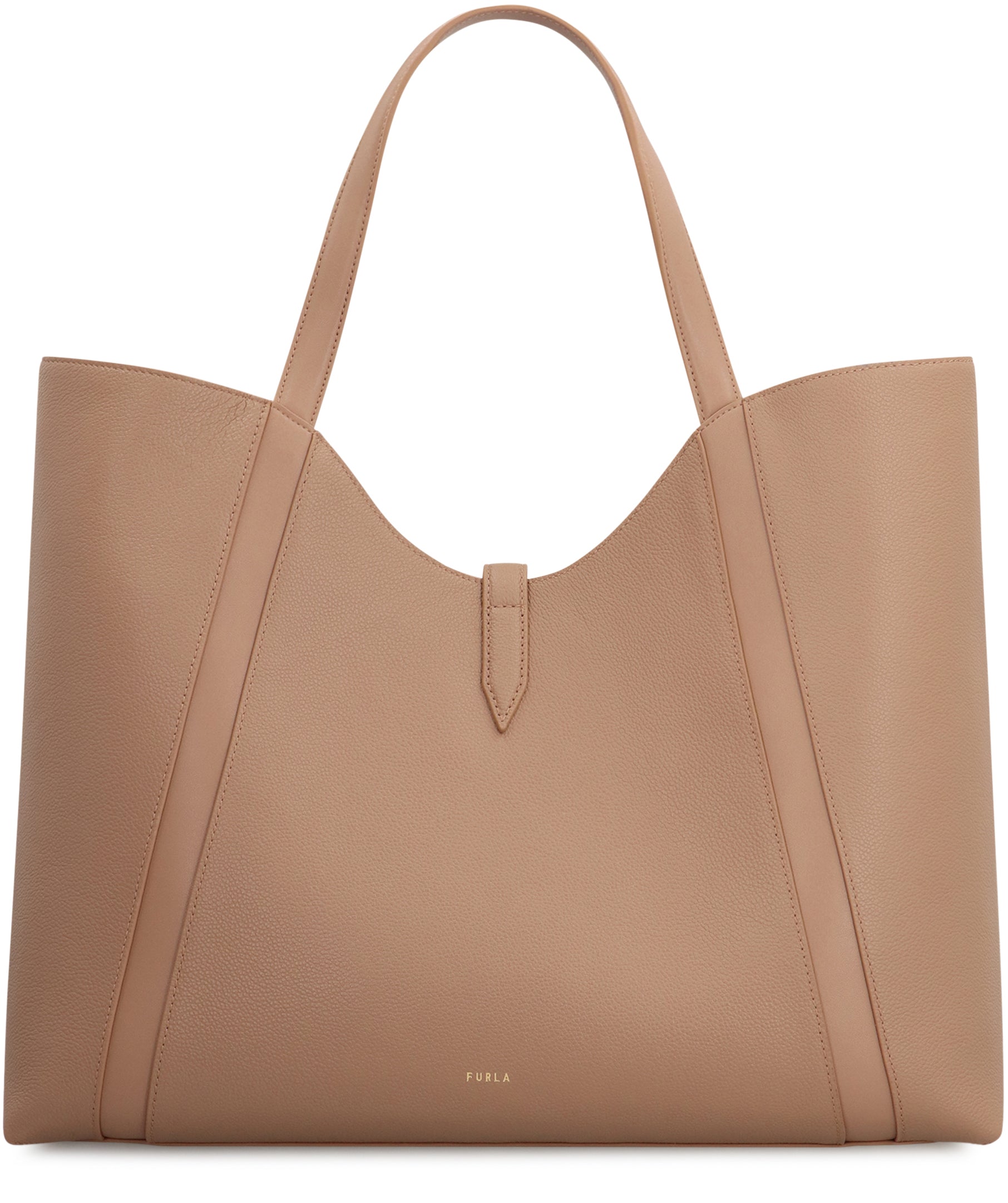 FURLA Pebbled Calfskin Leather Shoulder Handbag - 41.5 cm x 33.5 cm