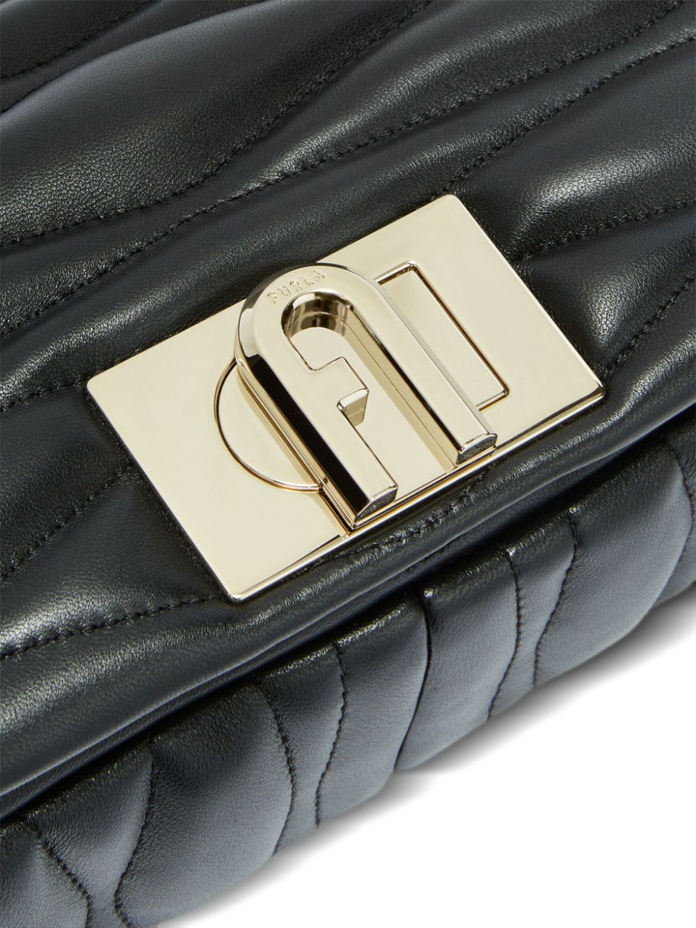 FURLA Luxurious 100% Leather Handbag with Twist-Lock Closure