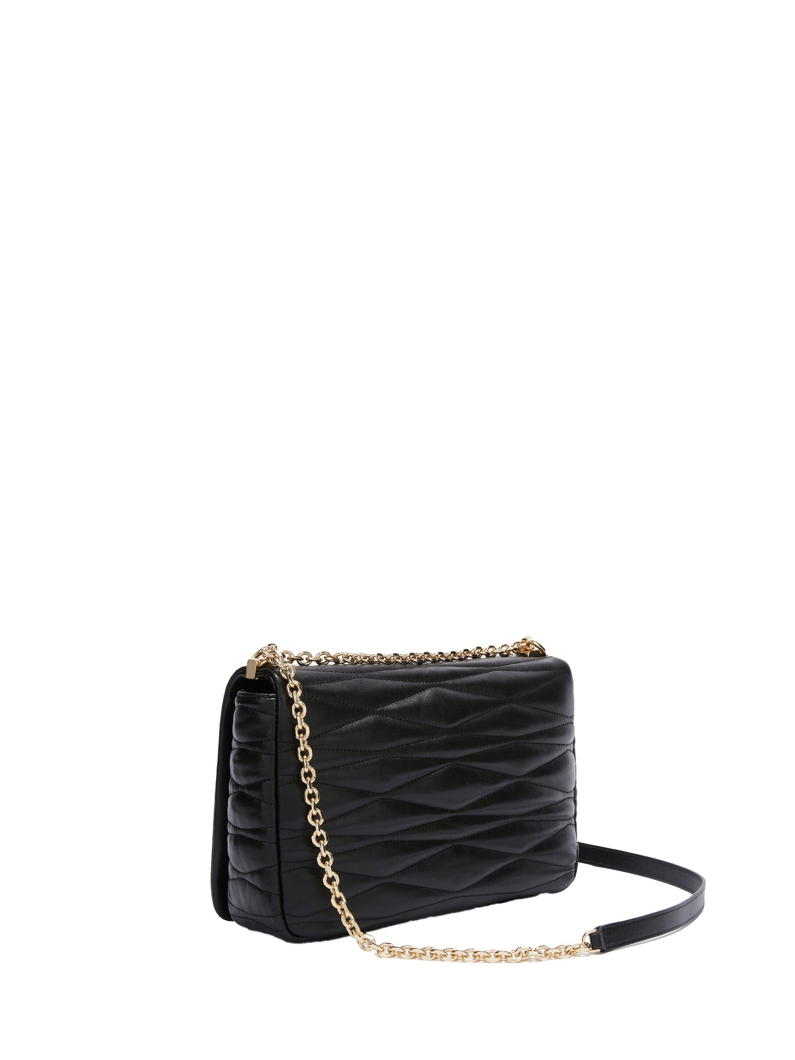 FURLA Luxurious 100% Leather Handbag with Chain-Link Strap