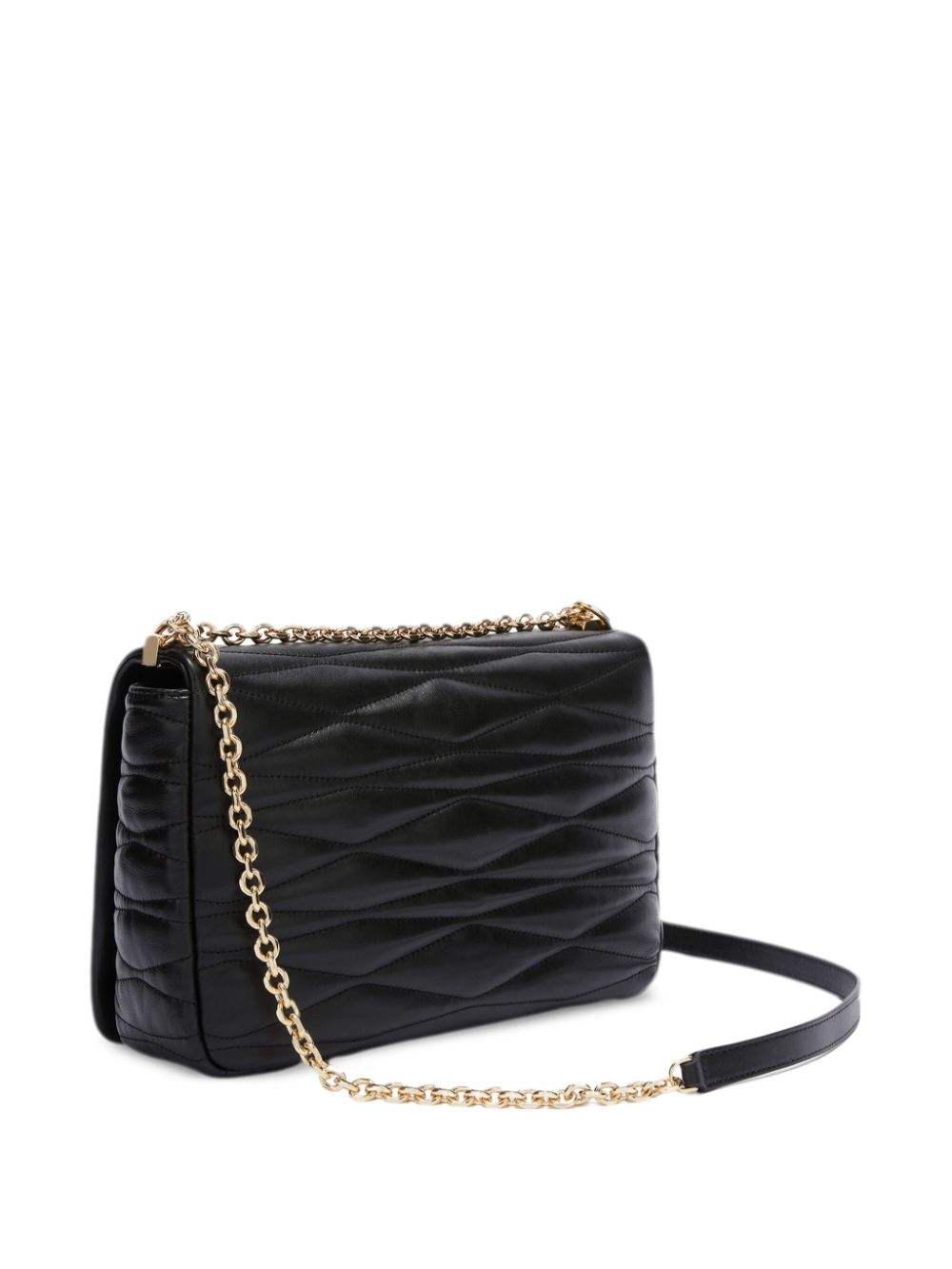 FURLA Luxurious 100% Leather Handbag with Chain-Link Strap