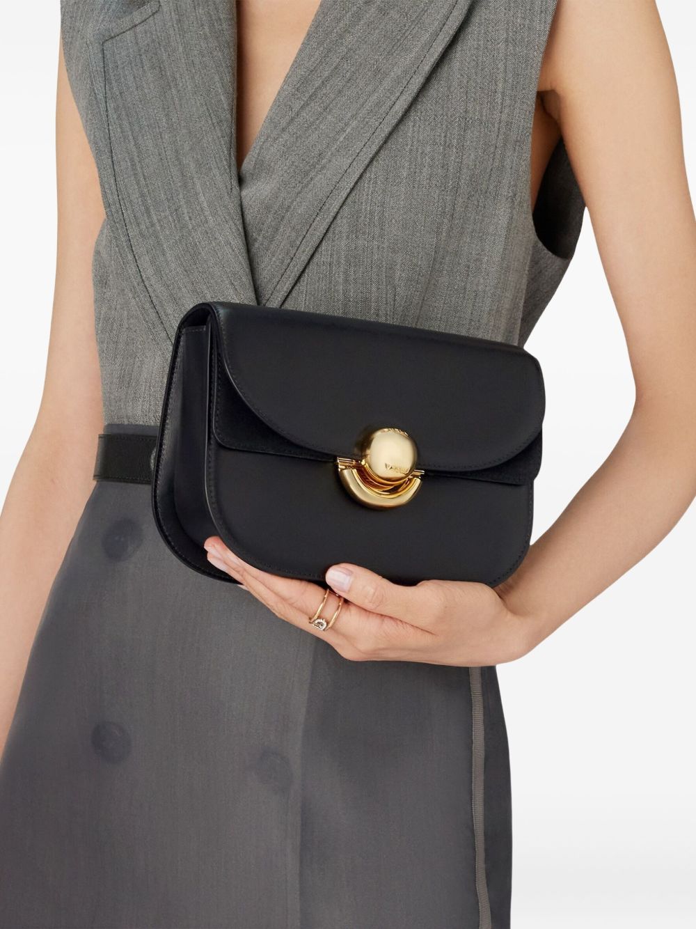 FURLA Elegant Leather Handbag with Foldover Top