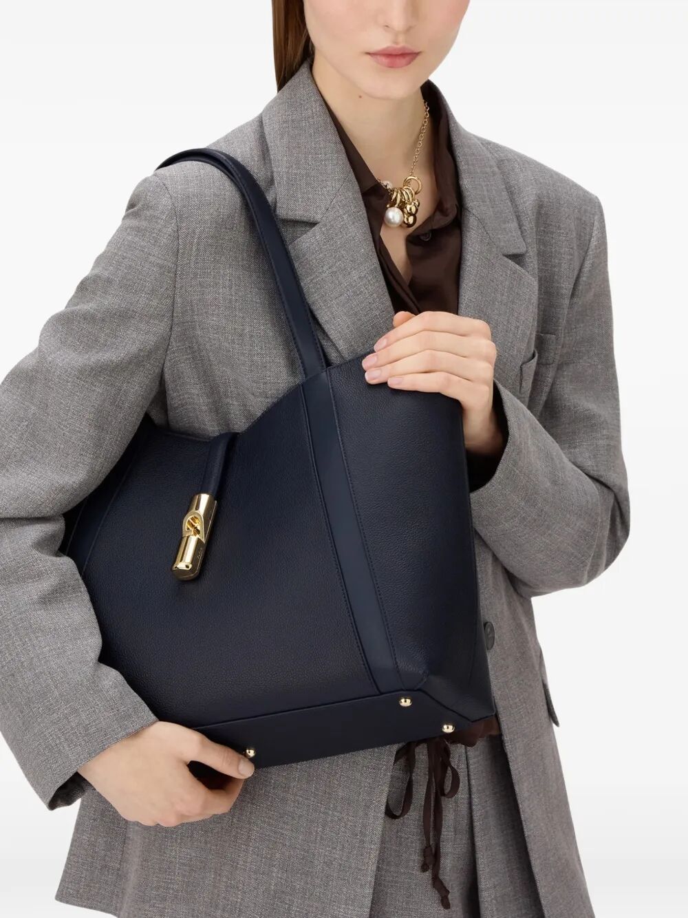 FURLA Large Leather Tote Handbag