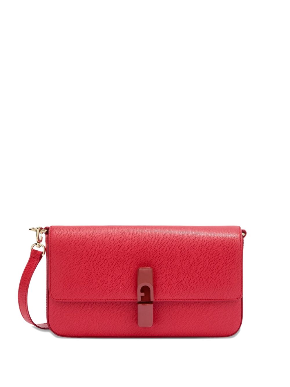 FURLA Mini Leather Foldover Handbag with Detachable Strap