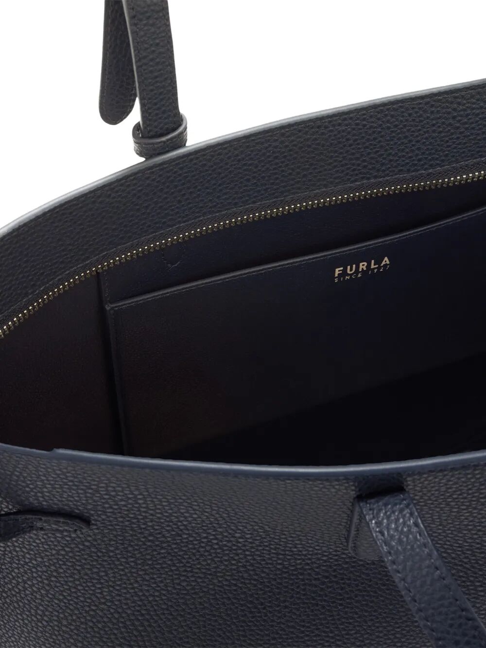 FURLA Large Leather Tote Handbag with Zip Closure