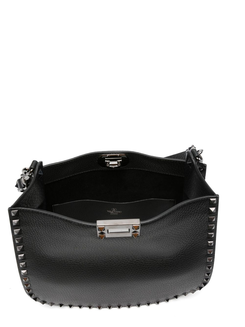 VALENTINO GARAVANI Rockstud Leather Hobo Handbag
