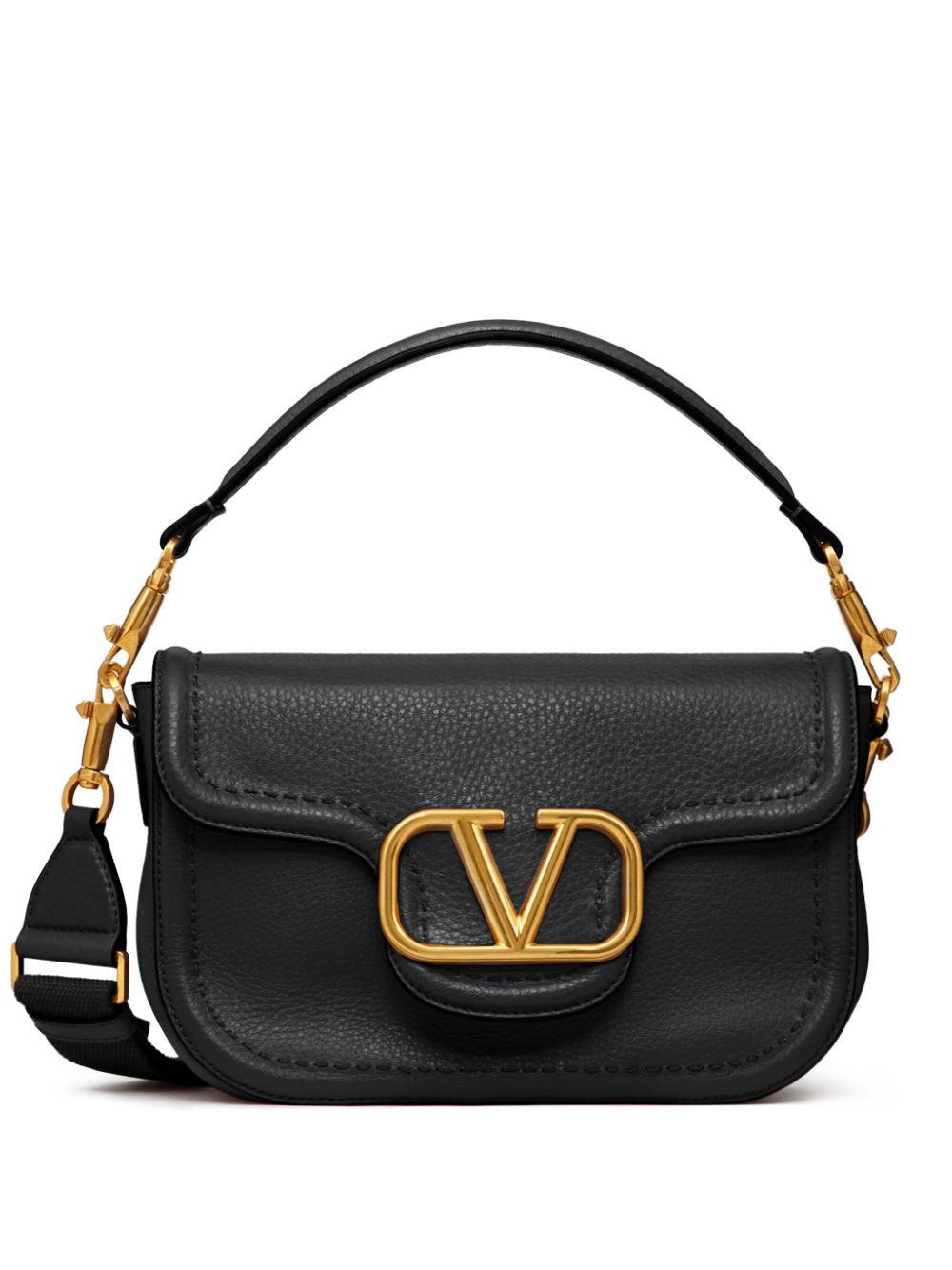 VALENTINO GARAVANI Maxi Logo Signature Leather Shoulder Handbag