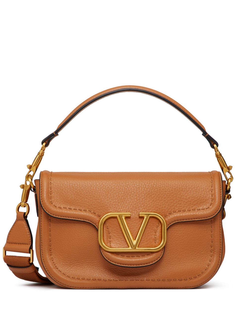 VALENTINO GARAVANI Maxi Logo Leather Shoulder Handbag