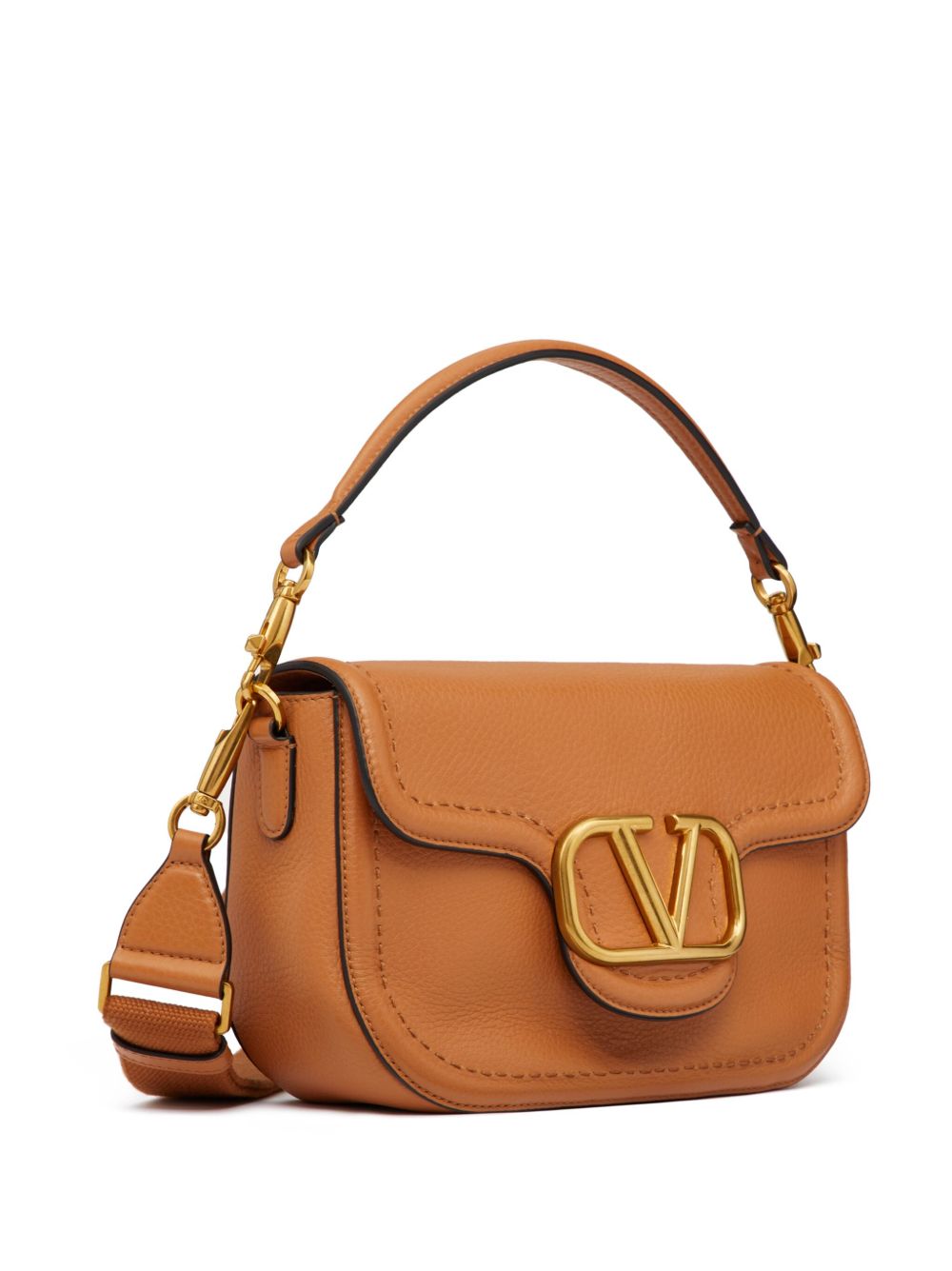 VALENTINO GARAVANI Maxi Logo Leather Shoulder Handbag