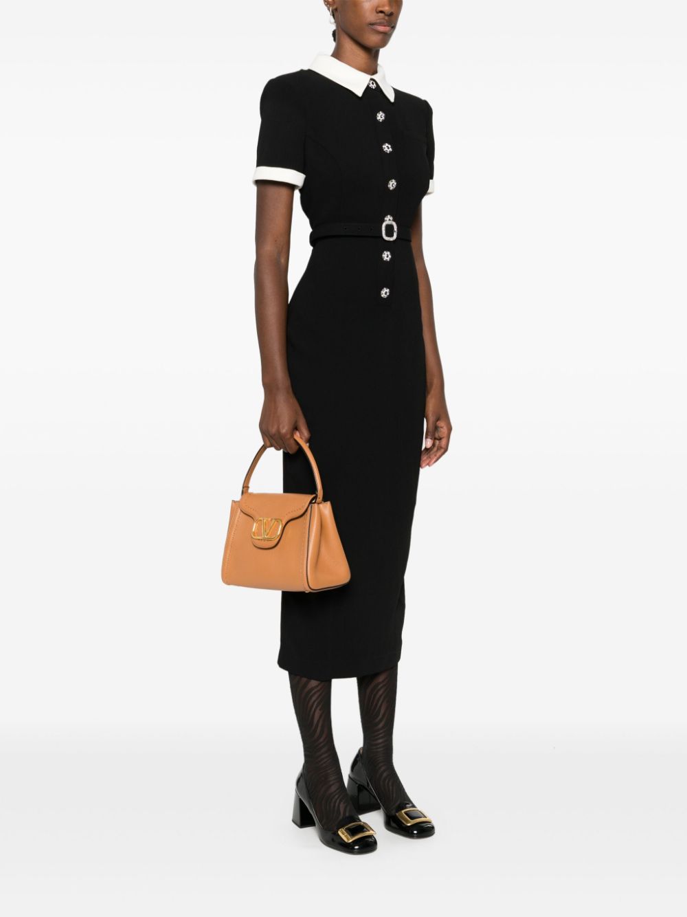 VALENTINO GARAVANI Maxi Vlogo Signature Handbag with Adjustable Strap