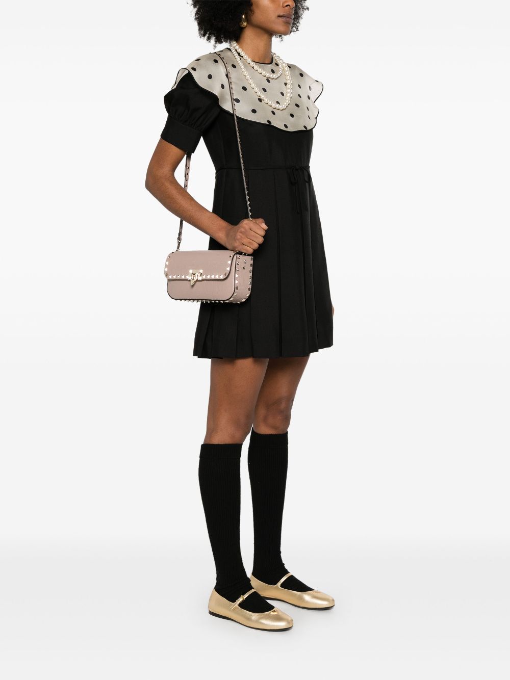 VALENTINO GARAVANI Leather Rockstud Crossbody Handbag