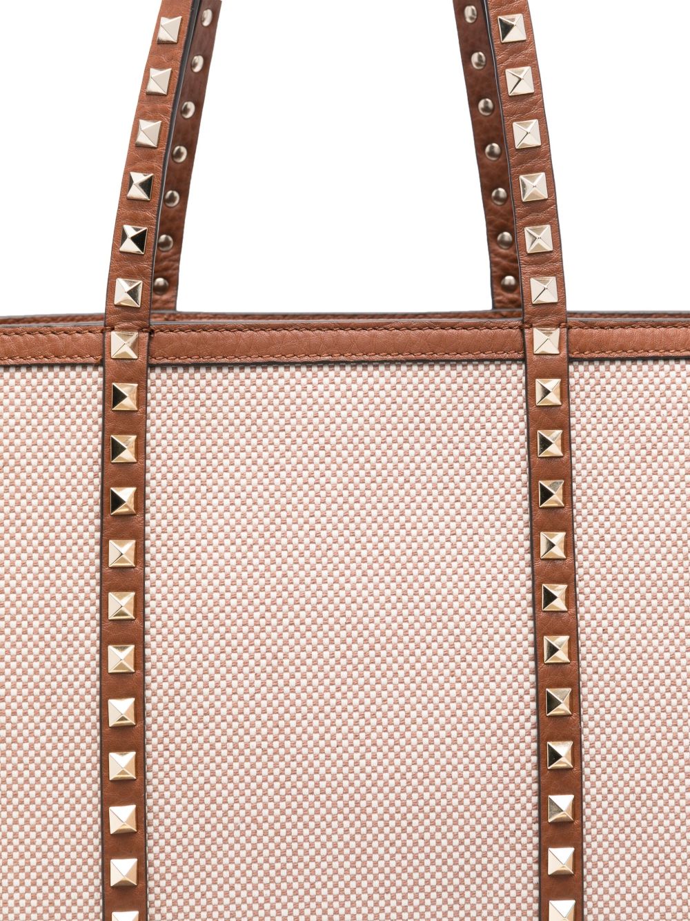 VALENTINO GARAVANI Rockstud Canvas Medium Tote Handbag